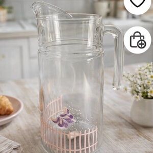 Rastal Vintage West Germany Glass Pitcher Butterfly Fence